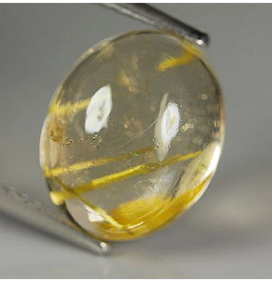 7.03Ct НАТУРАЛЬНЫЙ РУТИЛОВЫЙ КВАРЦ 12.3*10мм - Высокое качество. Доставка по Украине.