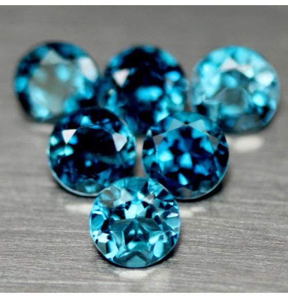 0.5Ct НАТУРАЛЬНЫЙ LONDON ТОПАЗ (Лондон Блю 4.5мм круглый) Цена за 1шт - Высокое качество. Доставка по Украине.