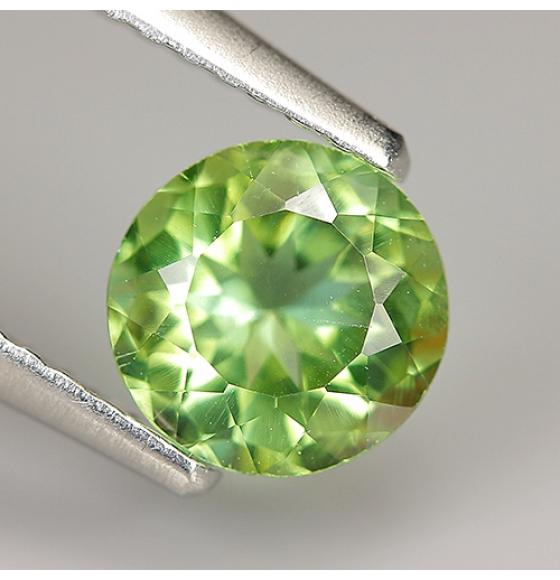 0.88Ct НАТУРАЛЬНЫЙ ЗЕЛЕНЫЙ АПАТИТ 6мм круглый - Высокое качество. Доставка по Украине.