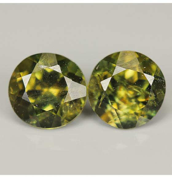 0.85Ct РЕДКИЙ НАТУРАЛЬНЫЙ КОРНЕРУПИН (ПАРА 4.5мм круглая огранка) - Высокое качество. Доставка по Украине.