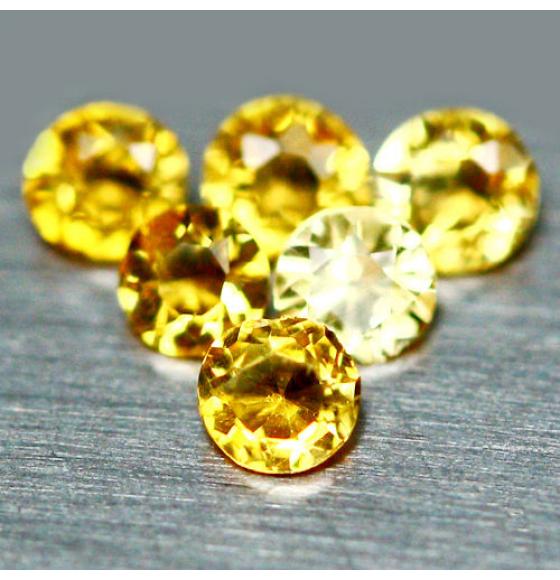 0.03Ct НАТУРАЛЬНЫЙ ЦИТРИН 2мм круг - цена за 1шт
