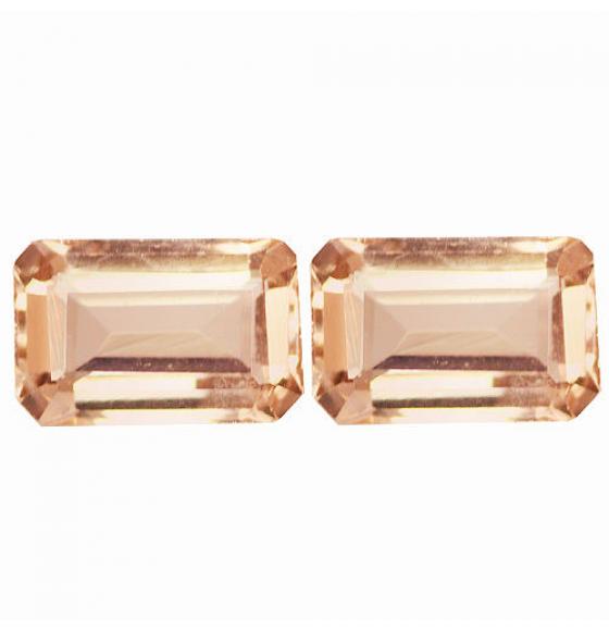 1.05Ct ПАРА МОРГАНИТОВ 6*4мм октагон - Высокое качество. Доставка по Украине.