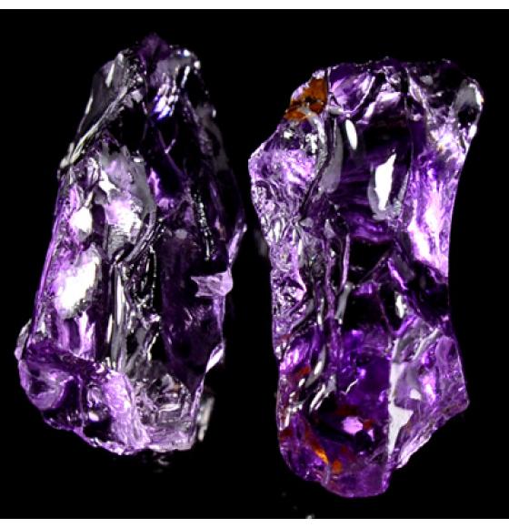 12.9Ct НАТУРАЛЬНЫЙ АМЕТИСТ КЛАССА ААА+ (ПАРА, 16-18мм необработанный) - Высокое качество. Доставка по Украине.
