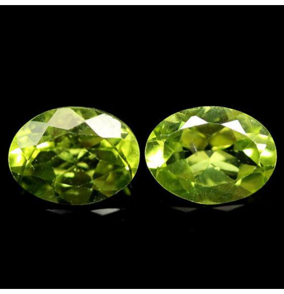 2.46Ct НАТУРАЛЬНЫЙ ХРИЗОЛИТ (ПЕРИДОТ) ПАРА 8*6мм - Высокое качество. Доставка по Украине.