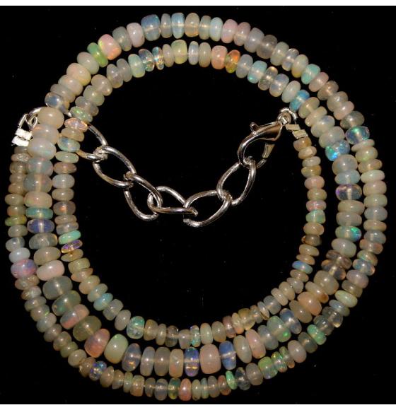42Ct БУСЫ-ОЖЕРЕЛЬЕ С НАТУРАЛЬНЫМ ЭФИОПСКИМ ОПАЛОМ