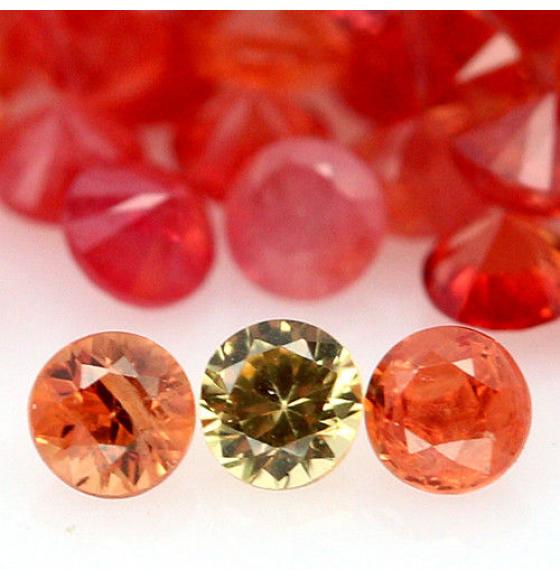 0.02Ct Натуральный оранжевый Сонгеа сапфир 1.4мм (цена за 1шт)