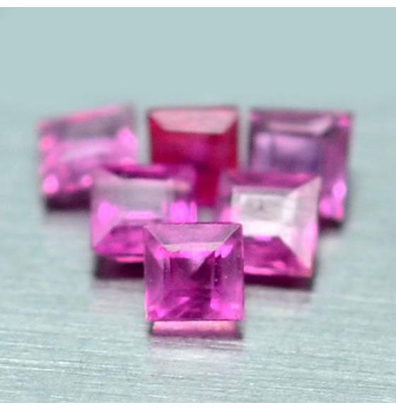 0.07Ct НАТУРАЛЬНЫЙ РУБИН квадрат 2*2мм (цена за 1шт)