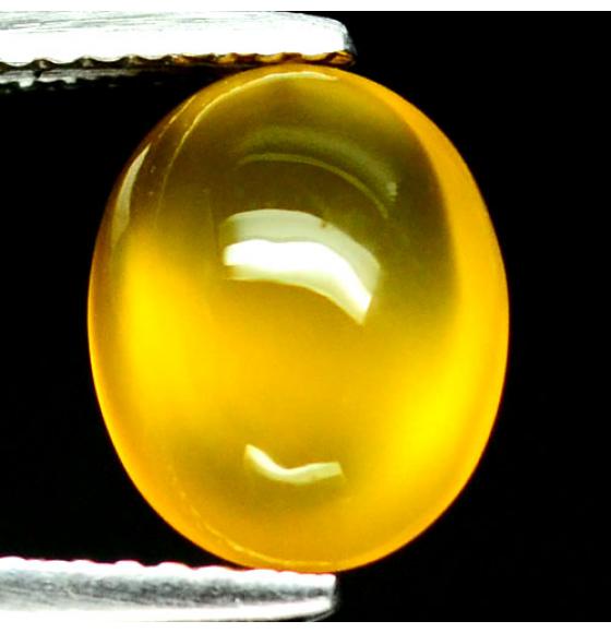 2.49Ct Натуральный желтый халцедон 10*8мм овал кабошон