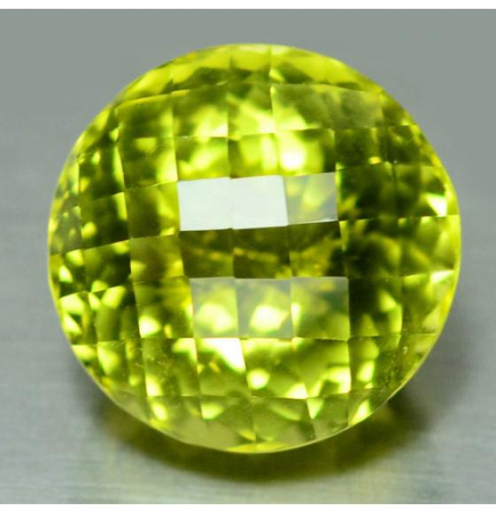 27.59Ct Натуральный Лимонный кварц 18мм чеканка
