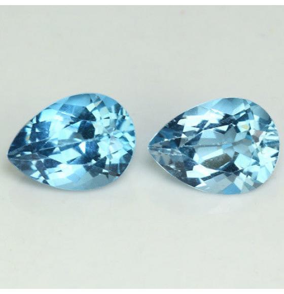 5.74Ct Пара натуральных бразильских топазов 10*8мм груша