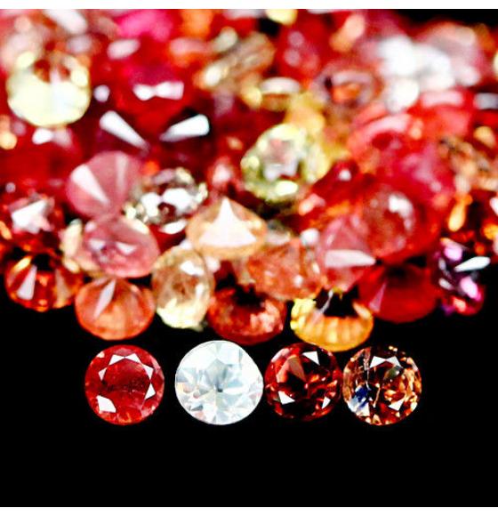 0.03Ct Натуральный Падпараджа сапфир 1.7мм круглая огранка