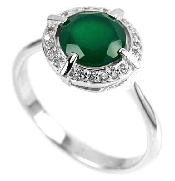 Серебряное кольцо с зеленым авантюрином Монэ 19р