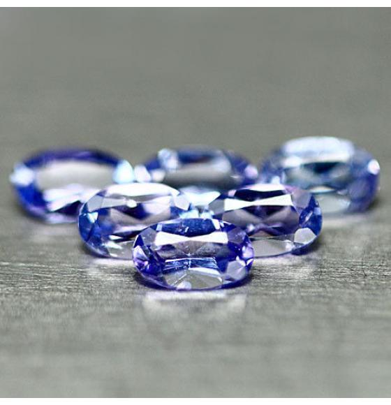 0.25Ct Натуральный Сертифицированный танзанит овал 5*3мм (цена за 1 шт)