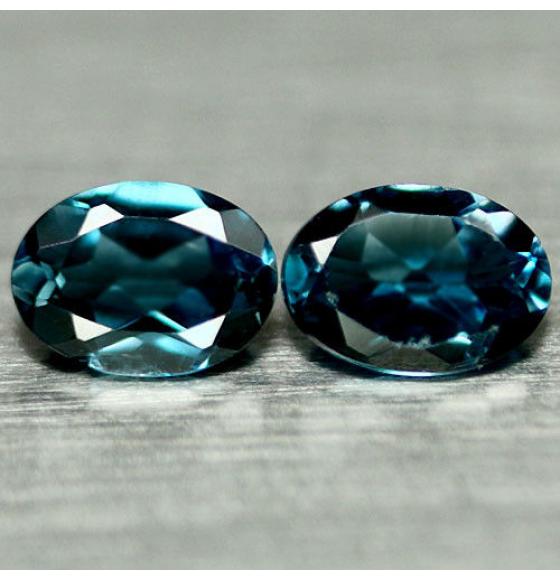 2.8Ct Пара натуральных Лондон топазов 8*6мм овал