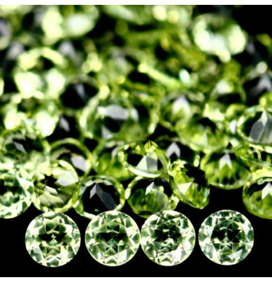 0.047Ct Натуральный Хризолит (перидот) 2.6мм круглая огранка (цена за 1шт)