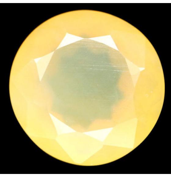 11.22Ct Желтый Мексиканский опал 15.2мм (круг)