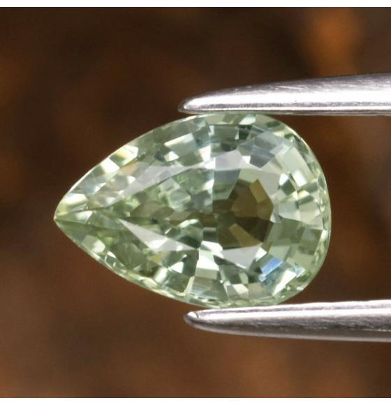 0.74Ct Натуральный Берилл (Гелиодор) класса ААА+ 7*5мм (груша) Видео