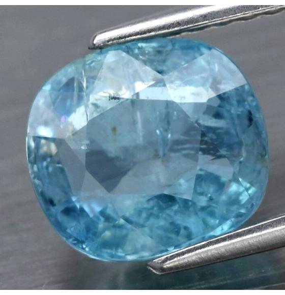 1.63Ct Аквамарин насыщенного голубого цвета 7.8*7мм подушка (Видео, сертификат)