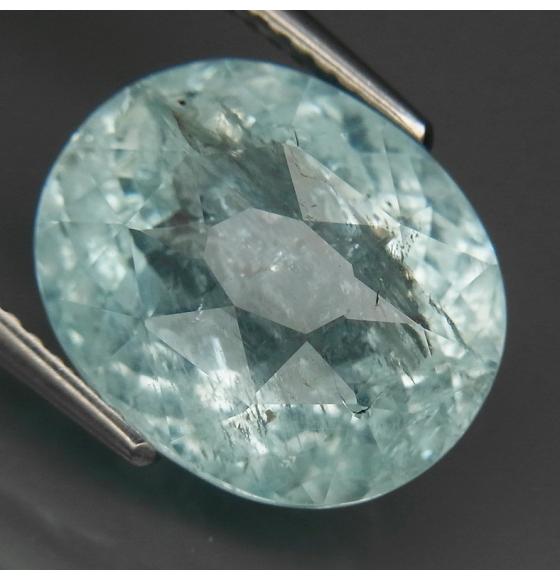 7.66Ct Уникальный натуральный Аквамарин 13.7*11.4мм овал (Видео)