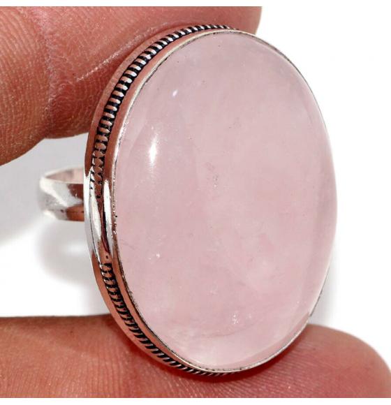 кольцо с розовым кварцем