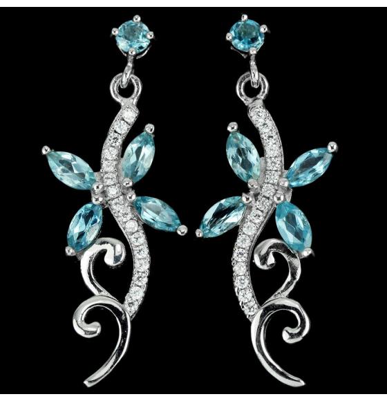 серьги из серебра с топазами