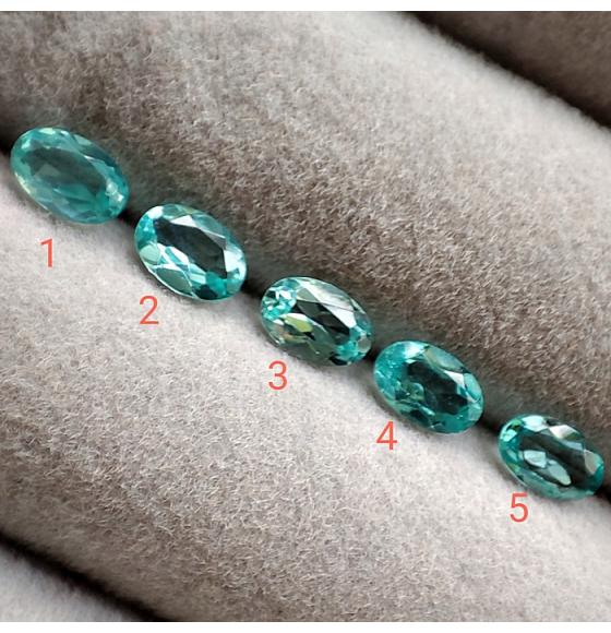 0.45Ct Натуральний Параїба апатит 6*4мм овал (ціна за 1 шт.)