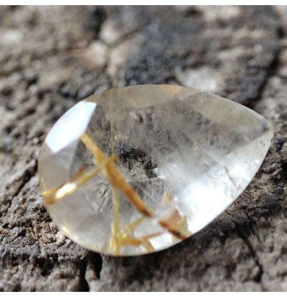 1.05Ct Натуральний рутиловий кварц 10*7мм груша