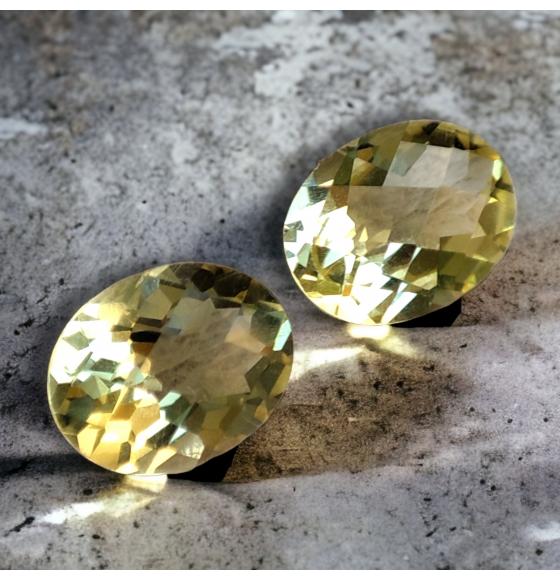 4.67Ct ПАРА ЛИМОННЫХ КВАРЦЕВ - Высокое качество. Доставка по Украине.