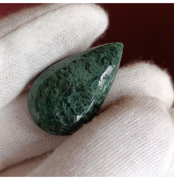 22.2Ct Натуральний моховий агат 28.8*16.6мм кабошон