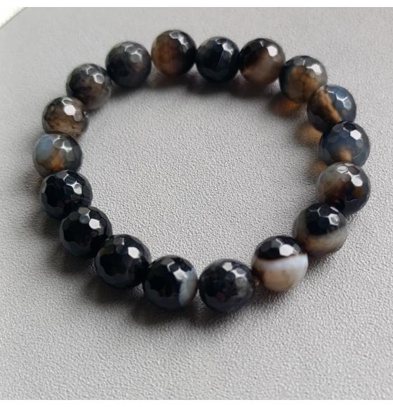 браслет из черного агата 18см браслет черный агат