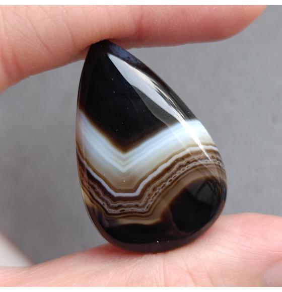 Агат черный груша Черный агат полосатый