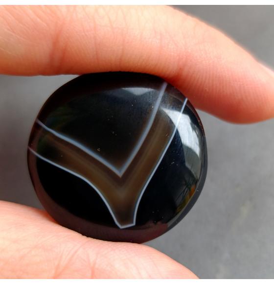 чорний агат круг кабошон