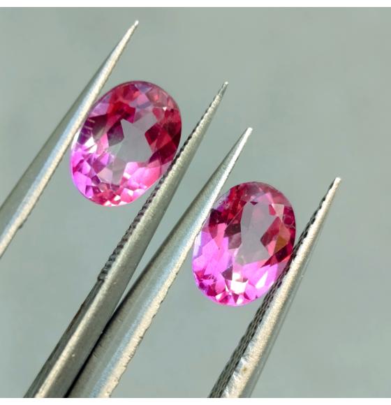 рожеві топази пара 7*5мм