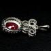 Серебряный кулон с натуральным рубином Бантик