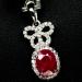 Серебряный кулон с натуральным рубином Бантик