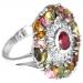 Серебряное кольцо с рубином и турмалином купить 