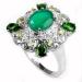 кольцо с зелеными камнями цена купить