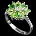купить серебряное кольцо с зелеными камнями