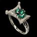 кольцо с зелеными топазами