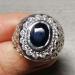 мужская серебряная печатка с натуральным сапфиром