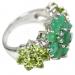 кольцо с изумрудами и хризолитами