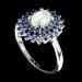 Серебряное кольцо с натуральным опалом и сапфирами Джерси 18.5р - Высокое качество. Доставка по Украине.