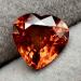 колекційний великий циркон серце оранжевий циркон серце
