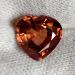 колекційний великий циркон серце оранжевий циркон серце