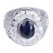 мужская серебряная печатка с натуральным сапфиром