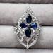 СЕРЕБРЯНОЕ КОЛЬЦО С САПФИРОМ НОЧЬ 17р