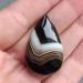 Агат черный груша Черный агат полосатый