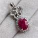 Серебряный кулон с натуральным рубином Бантик