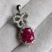 Серебряный кулон с натуральным рубином Бантик