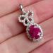 Серебряный кулон с натуральным рубином Бантик